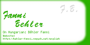 fanni behler business card